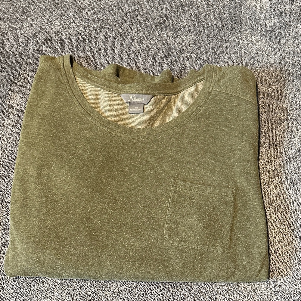 Natural Reflections Olive Crewneck Sweater